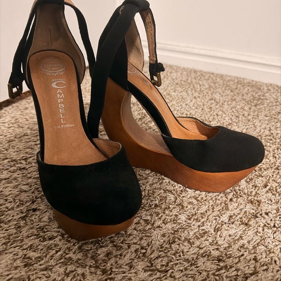 Chic Jeffrey Campbell “Havana Last” Women's Wooden Wedge - Picture 2 of 8